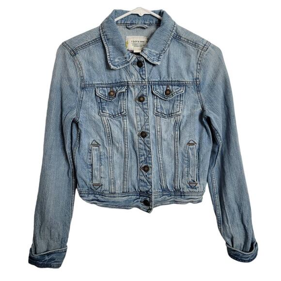 I Love H81 Denim Jean Jacket Size Small - Picture 1 of 4